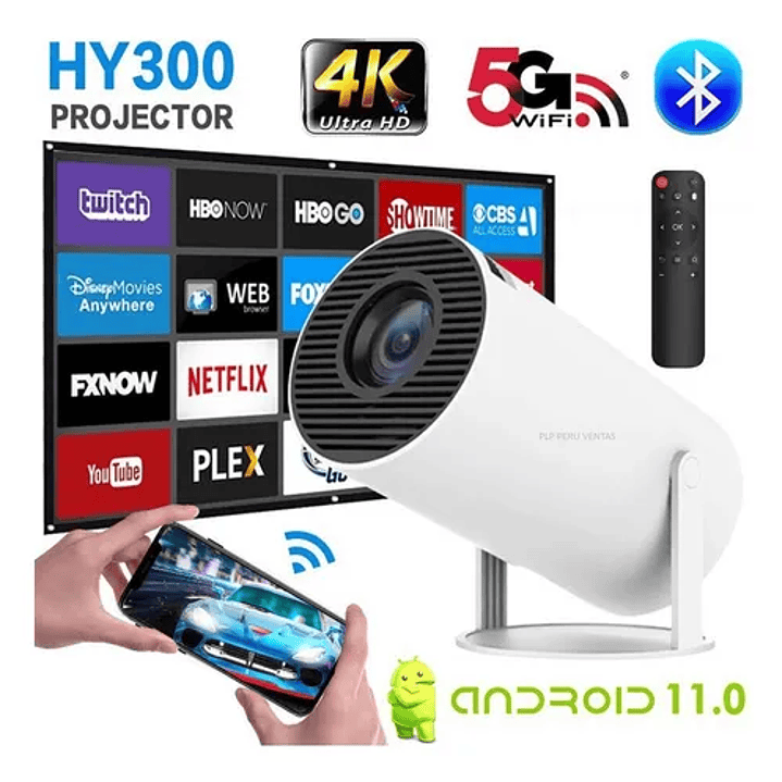 Proyector HY300 PRO Smart 4K Android11 Wifi Bluetooth 2