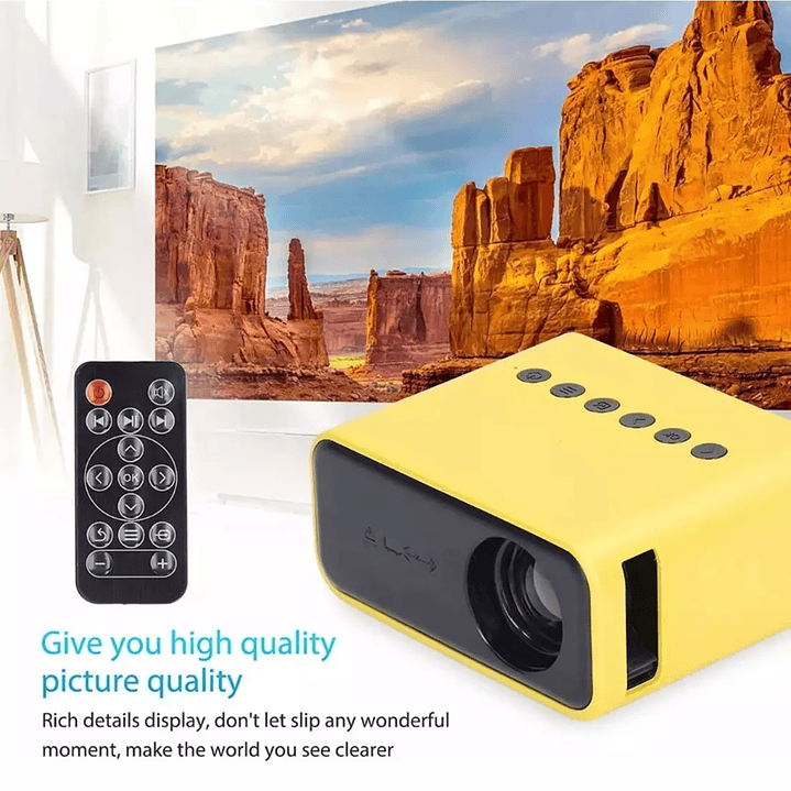 Mini Proyector Led Videos Yt500 Usb Amarillo 2
