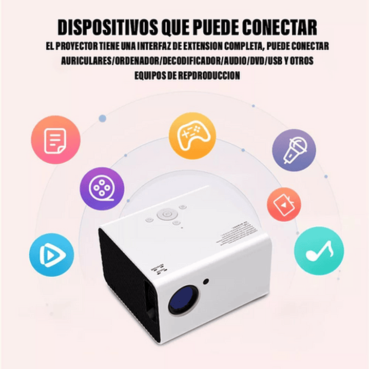 PROYECTOR LED WIFI 1080P / 2400 LUMENES / ENFOQUE MANUAL / BLUETOOTH / ESPEJO 2