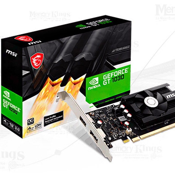 TARJETA DE VIDEO MSI NVIDIA GeForce GT 1030 4GD4 LP OC, 4GB DDR4, 64-bit 1