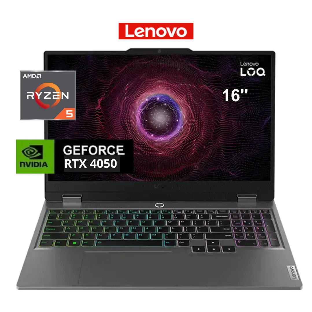LAPTOP LENOVO LOQ 15ARP9 GAMING / RYZEN 5 / 16 GB DDR4 / RTX 4050 6GB / 512GB 1