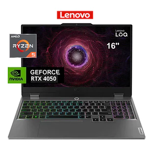 LAPTOP LENOVO LOQ 15ARP9 GAMING / RYZEN 5 / 16 GB DDR4 / RTX 4050 6GB / 515GB