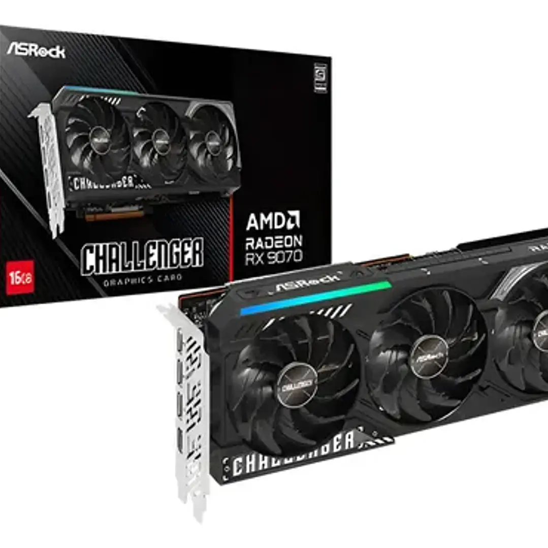 TARJETA DE VIDEO ASROCK AMD Radeon RX 9070 Challenger 16GB / 16GB GDDR6 / 256BITS 1