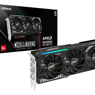 TARJETA DE VIDEO ASROCK AMD Radeon RX 9070 Challenger 16GB / 16GB GDDR6 / 256BITS