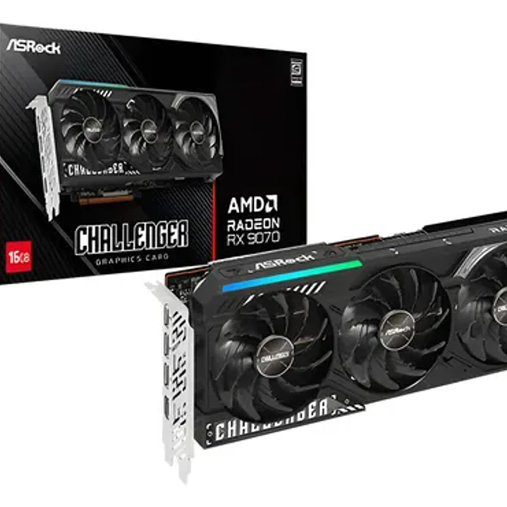 TARJETA DE VIDEO ASROCK AMD Radeon RX 9070 Challenger 16GB / 16GB GDDR6 / 256BITS 1