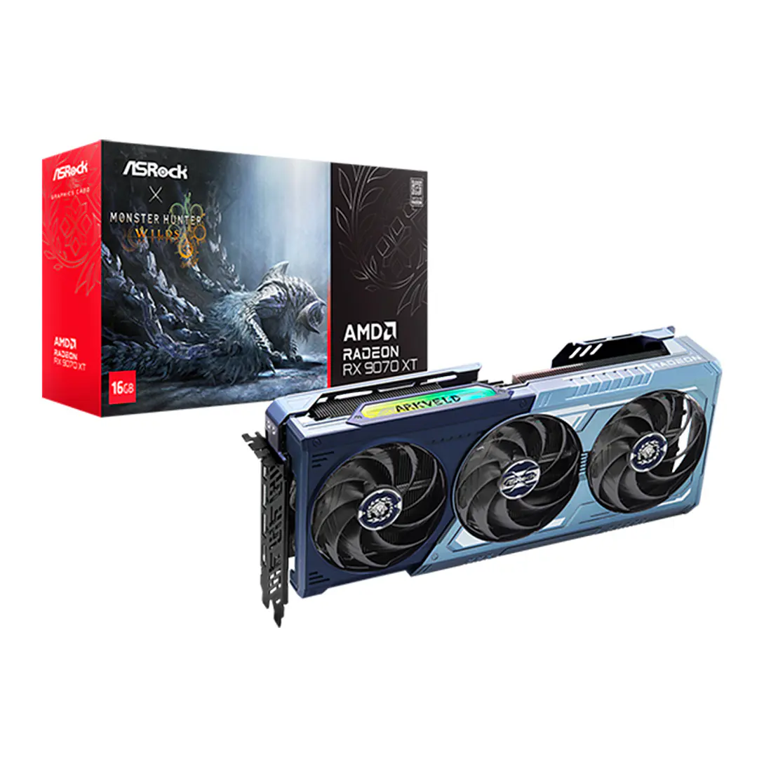 TARJETA DE VIDEO ASROCK AMD Radeon RX 9070 XT MHW / 16GB GDDR6 / 256 BITS 1