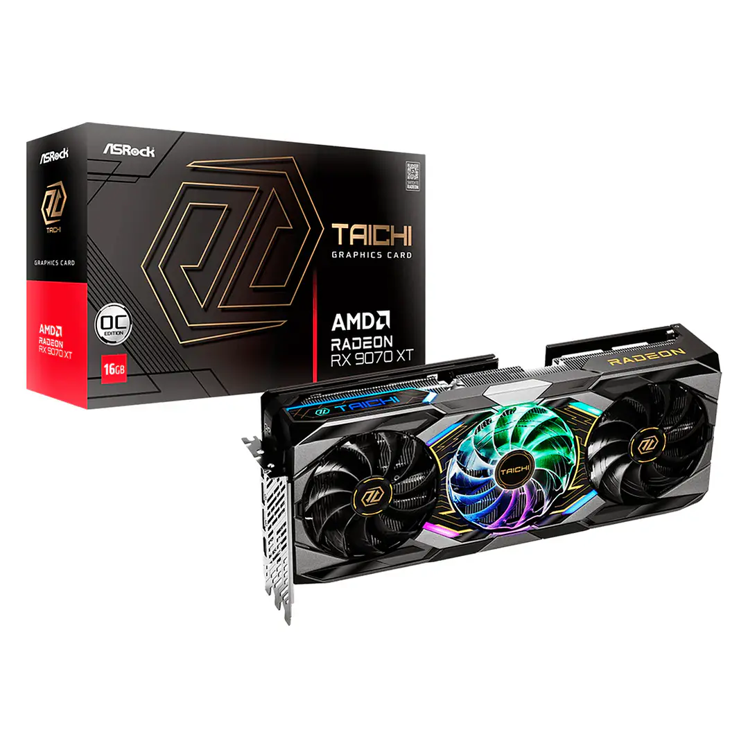 TARJETA DE VIDEO ASROCK AMD Radeon RX 9070 XT Taichi 16GB OC / 16GB GDDR6 / 256 BITS 1