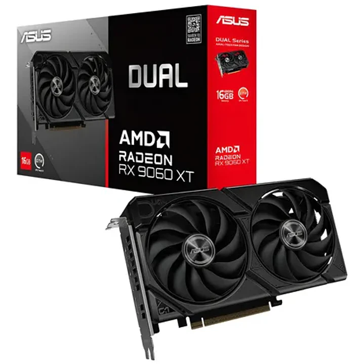 TARJETA DE VIDEO ASUS DUAL RX 9060XT 16G / 16GB GDDR6 / 128 BITS 1