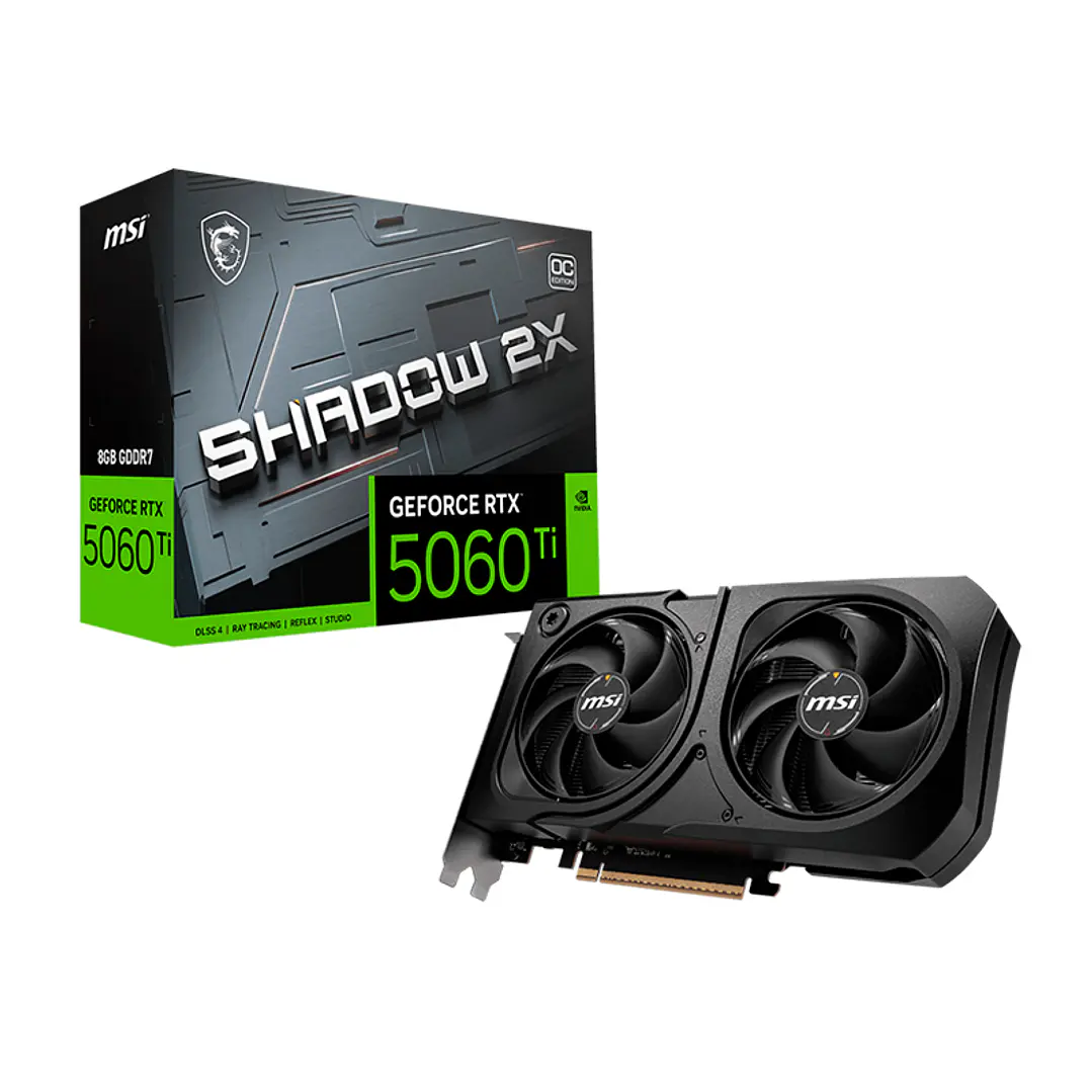 TARJETA DE VIDEO MSI GEFORCE RTX 5060 Ti 8G SHADOW 2X OC PLUS/ 8 GB GDDR7 1