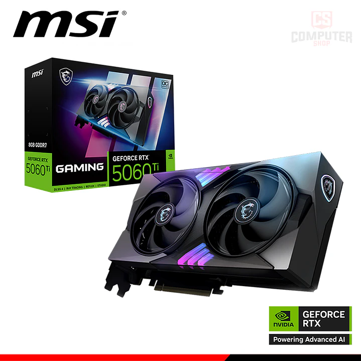 TARJETA DE VIDEO  MSI GeForce RTX 5060 Ti 8G GAMING OC/ 8 GB GDDR7 1