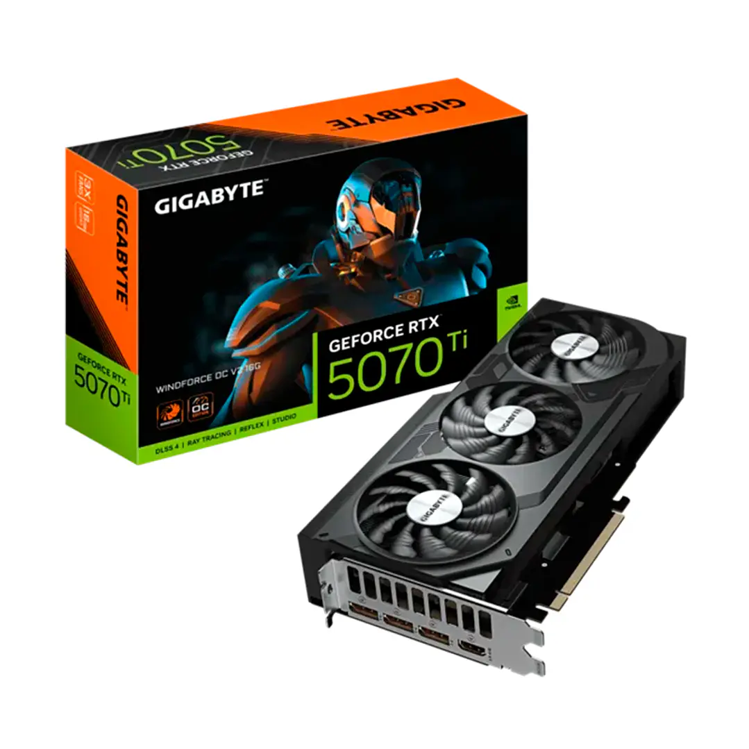 Tarjeta de video GIGABYTE GeForce RTX 5070 Ti WINDFORCE OC V2 16G, 16GB GDDR7 PCIe Gen 5.0 1