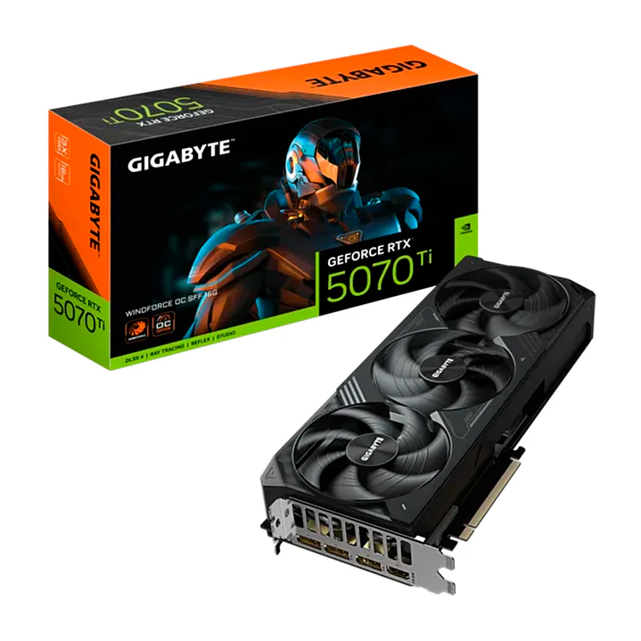 Tarjeta de video GIGABYTE GeForce RTX™ 5070 Ti WINDFORCE OC SFF 16G, 16 GB GDDR7, PCIe 5.0 1