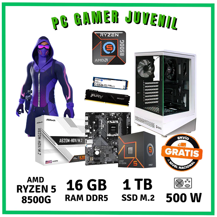 PC GAMER UNIVERSITARIO  ( RYZEN 5-8500G / 16GB DDR5 / SSD 1 TB) 1