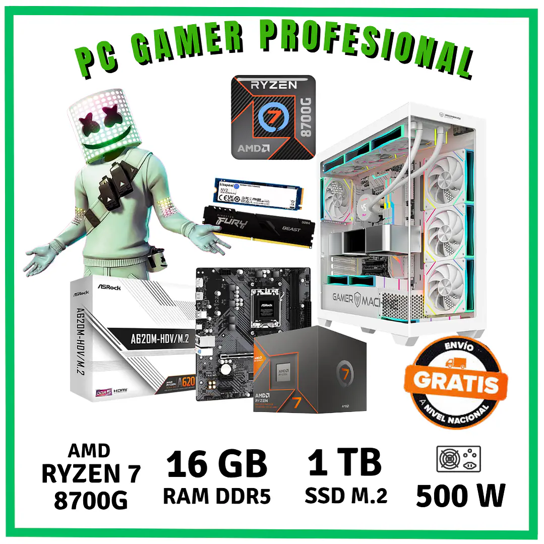 PC GAMER PROFESIONAL ( RYZEN 7 8700G / 16GB DDR5 / SSD 1 TB) 1