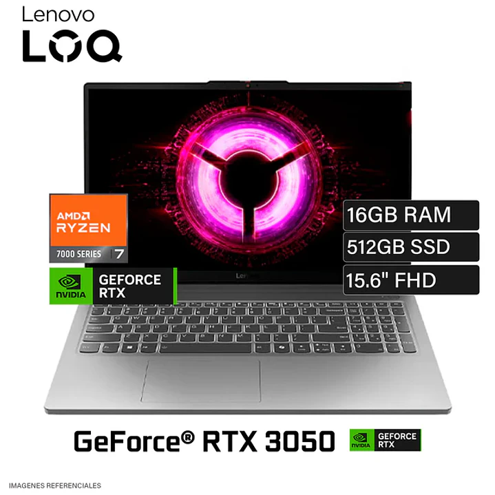 LENOVO LOQ RYZEN 7-7735HS 16GB DDR5 RTX-3050 512GB 1