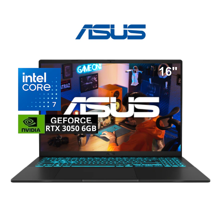 ASUS V16 CORE 7-240H 16GB DDR5 RTX-3050 - 6GB, 512GB 1