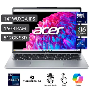 ACER SWIFT 14 INTEL U7 155H 16GB 512GB
