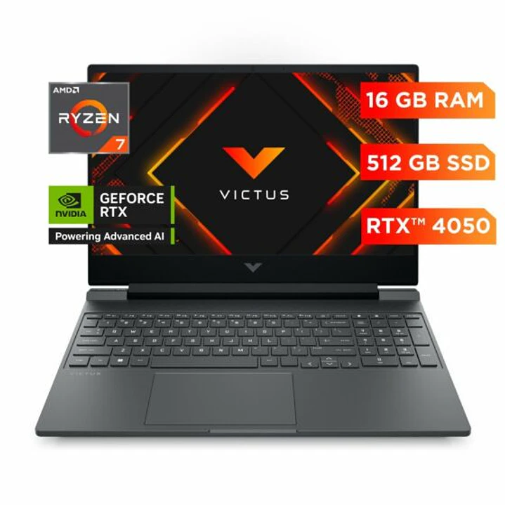 HP VICTUS 15 RYZEN 7-7445H 16GB DDR5 RTX-4050 - 6GB, 512GB 1