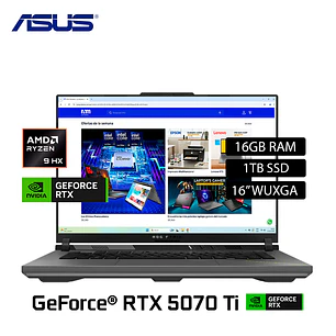 ASUS ROG STRIX GAMING AMD RYZEN 9-8940HX, 1TB, 16GB DDR5, RTX-5070Ti