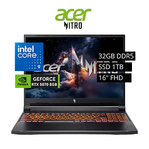 ACER NITRO INTEL CORE 9-270H, 32GB DDR5, 1TB, RTX-5070