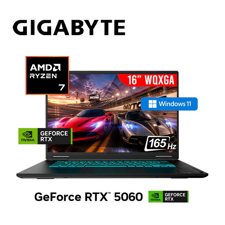 GIGABYTE A16 AMD RYZEN 7 260 16GB 1TB RTX 5060 1