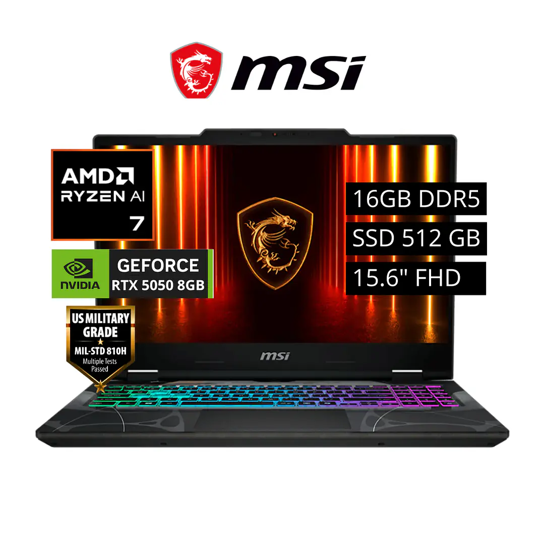 MSI CYBORG A15 AMD RYZEN AI 7-260 16GB 512GB RTX 5050 1