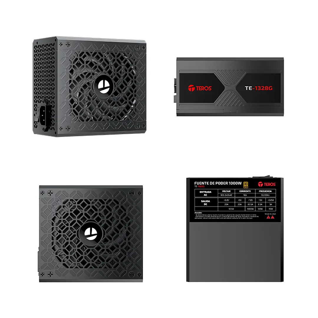 FUENTE CERTIFICADA TEROS 1000W - GOLD 2