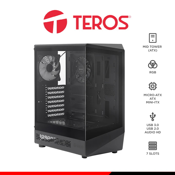 CASE SIN FUENTE GAMER TEROS TE-1321G, Mid Tower 1