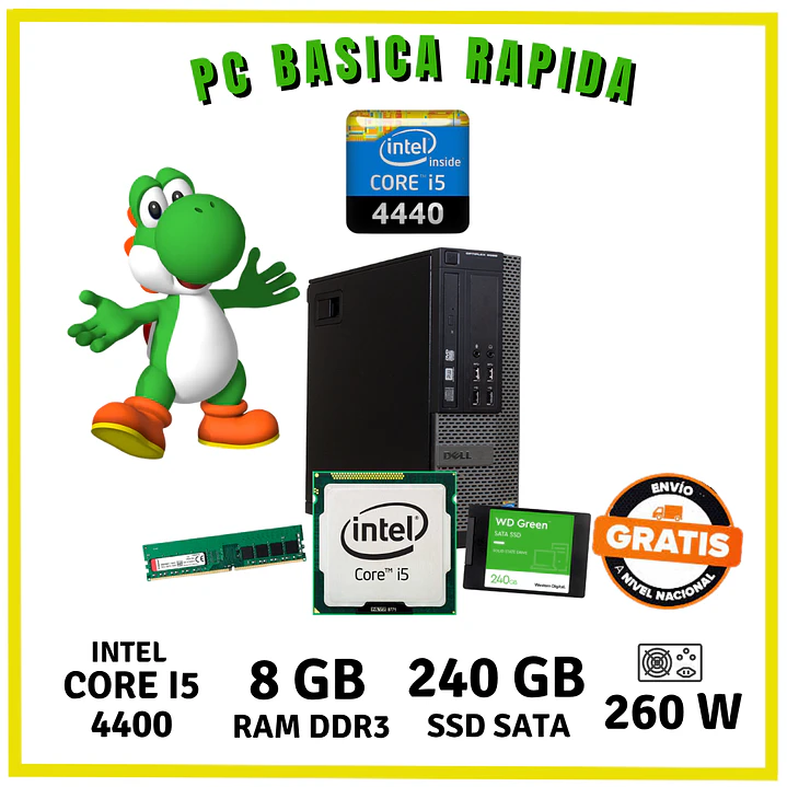 PC BASICA BUENA (INTEL CORE I5 4TA / 8GB / SSD 240GB) 1
