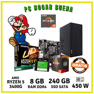 PC ESTUDIANTE (RYZEN 5 3400G / 8GB DDR4 / SSD 240GB)