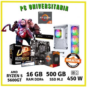 PC UNIVERSITARIO (RYZEN 5 5600GT / 16GB DDR4 / SSD 500GB)