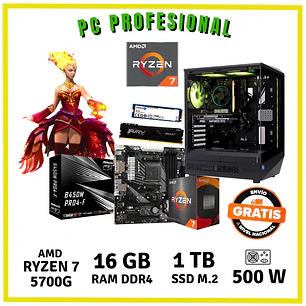 PC PROFESIONAL  (AMD RYZEN 7 5700G / 16GB DDR4 / SSD 1 TB)