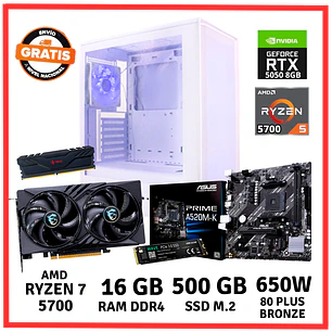 PC GAMER AMD RYZEN 7-5700/ 16GB DDR4/ 500GB/ RTX-5050