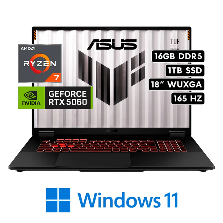 ASUS TUF A18 RYZEN 7 260 16GB DDR5 1TB SSD RTX 5050 8GB 1