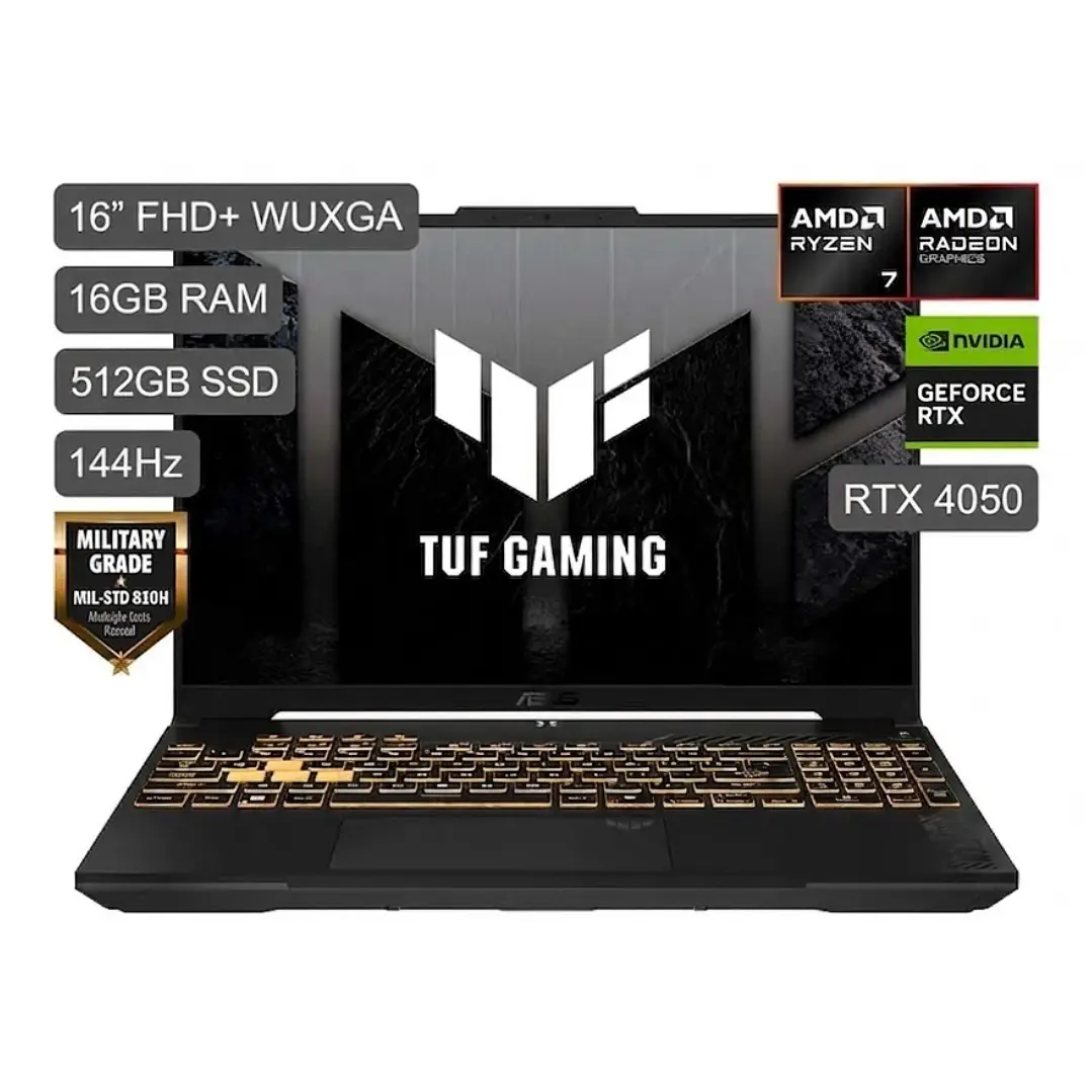ASUS TUF A16 RYZEN 7 170 16GB DDR5 512GB SSD RTX 4050 6GB 1
