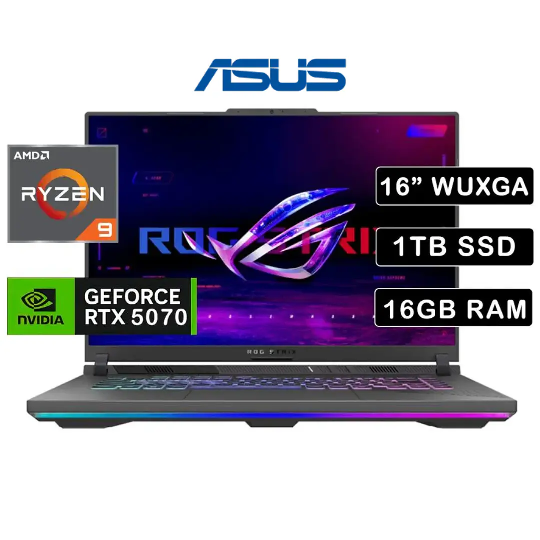 ASUS ROG STRIX G16 RYZEN 9 8940HX 16GB DDR5 1TB SSD RTX 5070 8GB 1