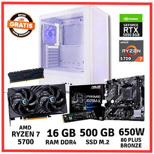 PC GAMER AMD RYZEN 7-5700/ 16GB DDR4/ 500GB/ RTX-5050