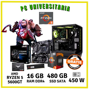PC UNIVERSITARIO (RYZEN 5 5600GT / 16GB DDR4 / SSD 480GB)
