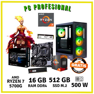 PC PROFESIONAL  (AMD RYZEN 7 5700G / 16GB DDR4 / SSD 512GB)
