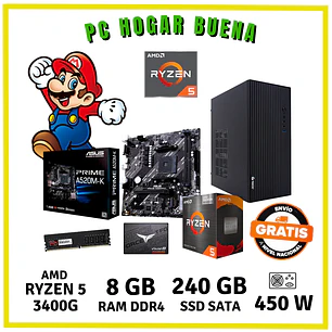 PC ESTUDIANTE (RYZEN 5 3400G / 8GB DDR4 / SSD 240GB)