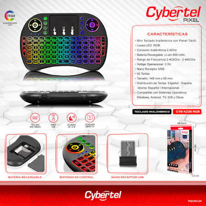 MINI TOUCH CYBERTEL PIXEL CYB K236-RGB LED WIFI 3