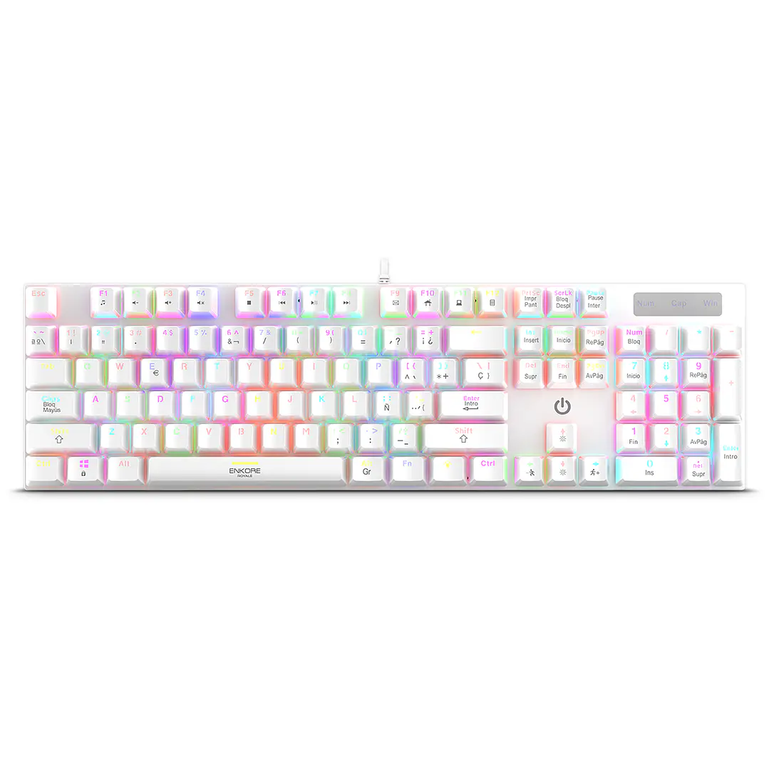 ENKORE GAMER MECANICO ROYALE ENK1003, WHITE, RGB, USB 1
