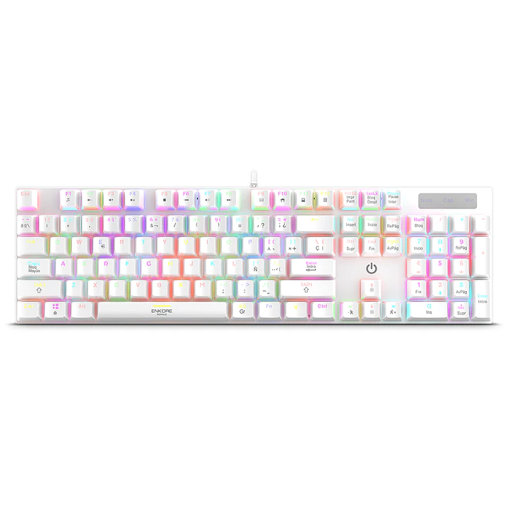ENKORE GAMER MECANICO ROYALE ENK1003, WHITE, RGB, USB 1