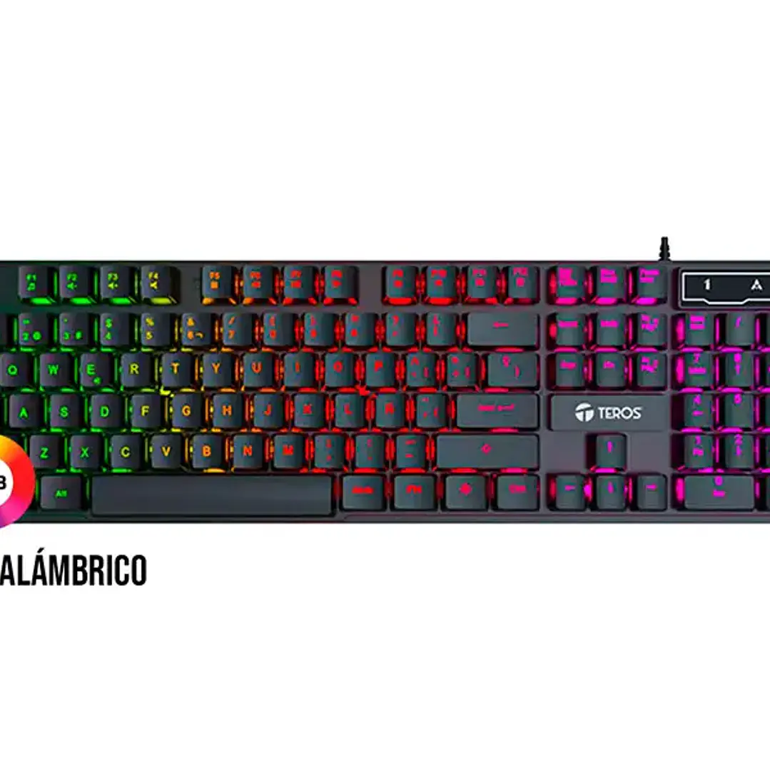 TEROS GAMER MECANICO TE-4074G RGB, USB, BLACK 1