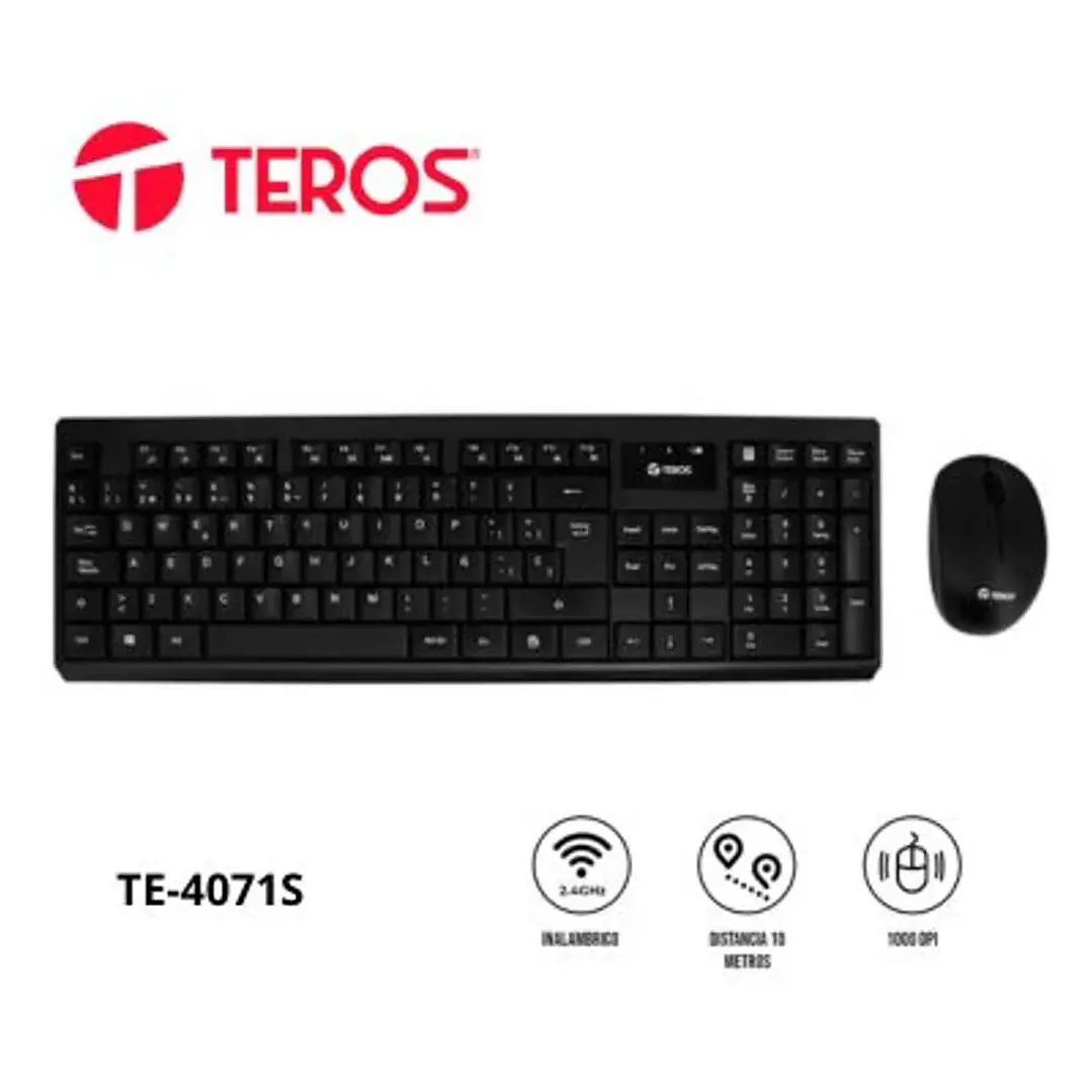 KIT 2 EN 1 INALAMBRICO TEROS TECLADO + MOUSE TE-4071S 1