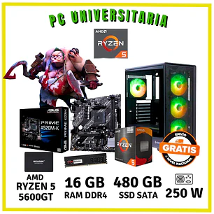 PC UNIVERSITARIO (RYZEN 5 5600GT / 16GB DDR4 / SSD 480GB)