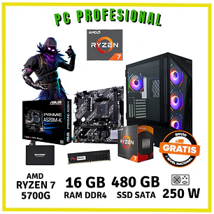 PC PROFESIONAL  (AMD RYZEN 7 5700G / 16GB DDR4 / SSD 480GB)