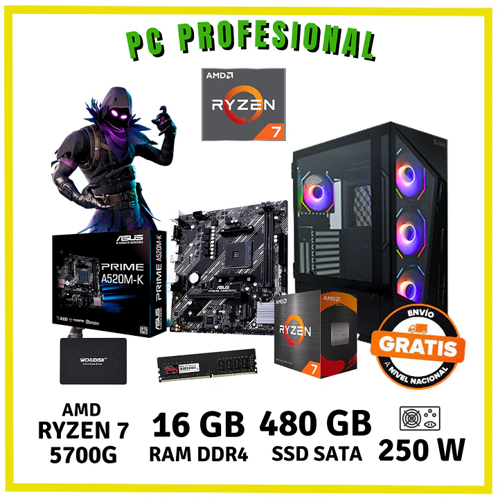 PC PROFESIONAL  (AMD RYZEN 7 5700G / 16GB DDR4 / SSD 480GB) 1