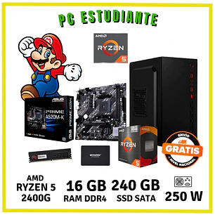 PC ESTUDIANTE (RYZEN 5 2400G / 16GB DDR4 / SSD 240GB)