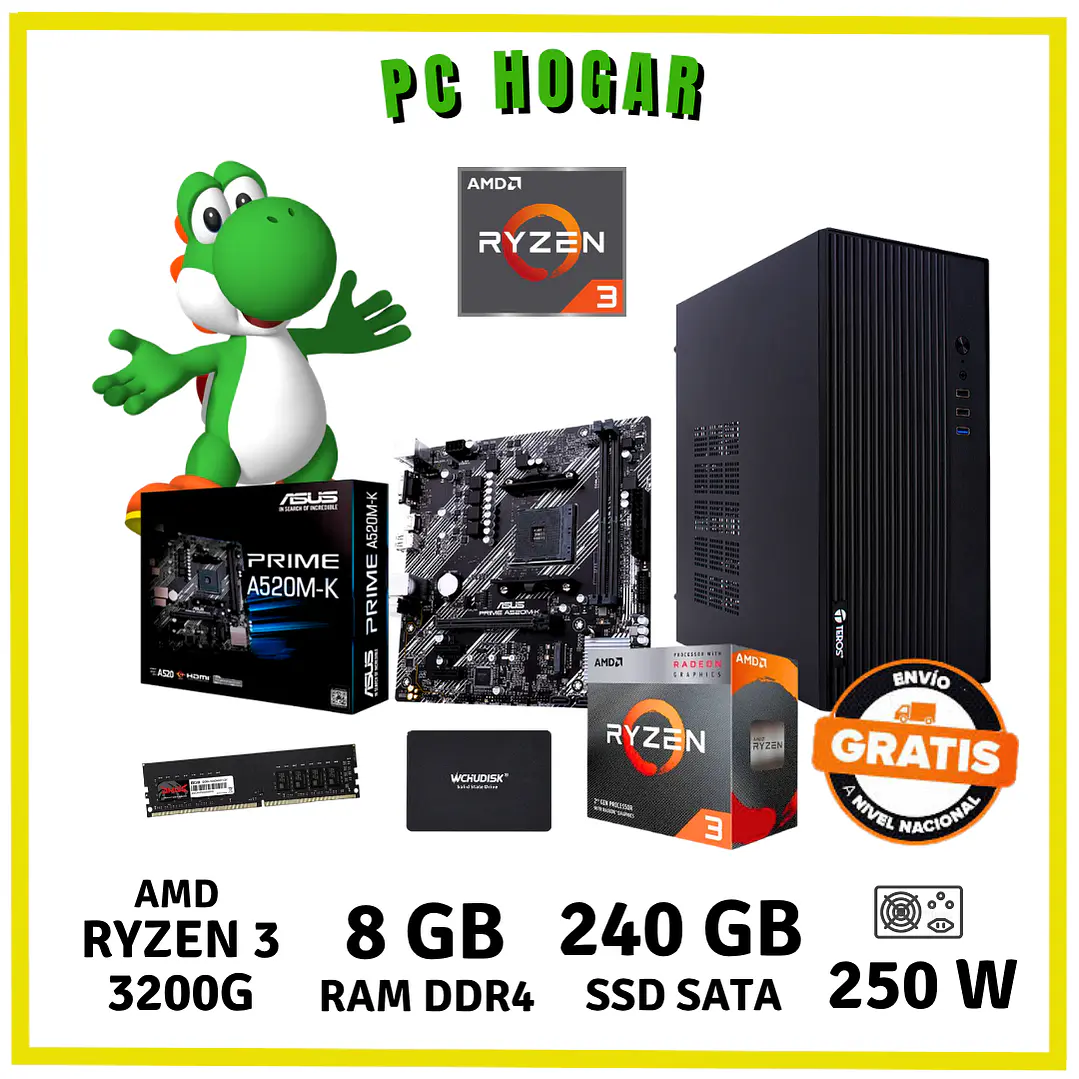 PC HOGAR (RYZEN 3 3200G / 8GB DDR4 / SSD 240GB) 1